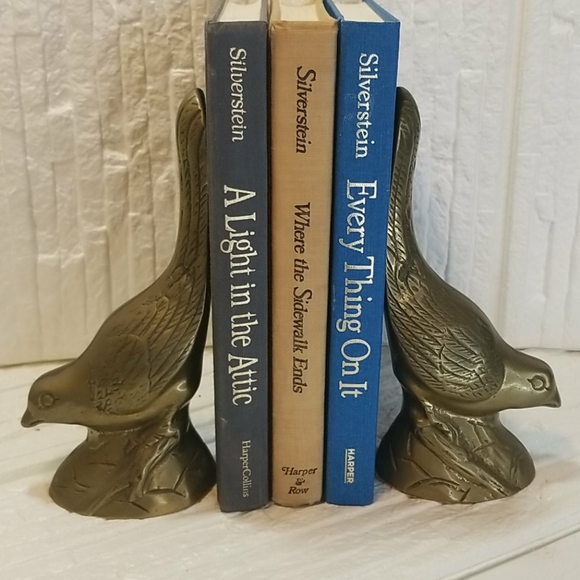 Vintage Brass Bird Bookends